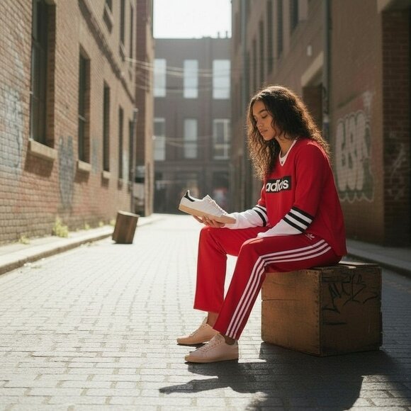 NWT 2 PC ADIDAS ORIGINALS JERSEY TOP and TRACK PANTS MATCHING OUTFIT M - Picture 5 of 7